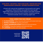 Product label for Palmer's Skin Success Anti-Dark Spot Night Fade Cream with text and a QR code.