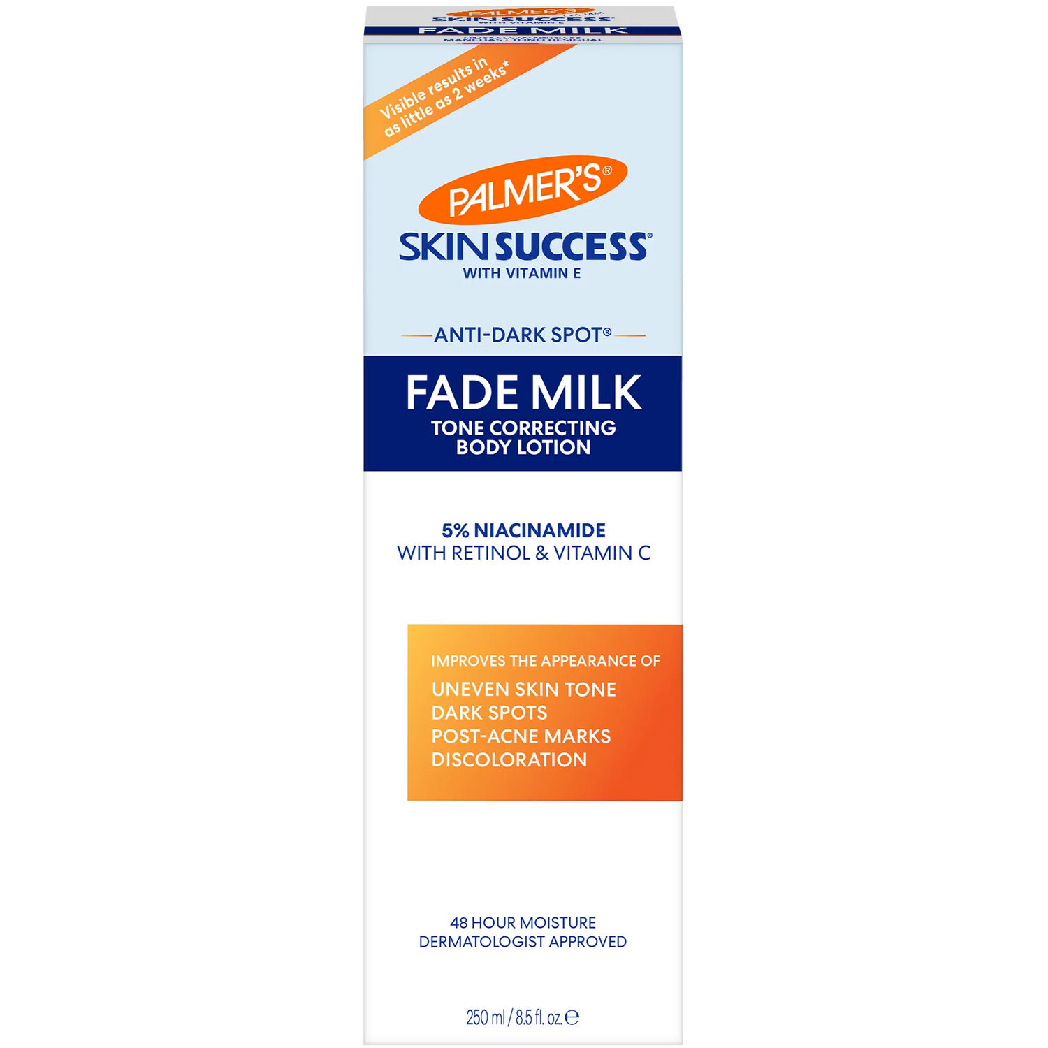  Palmer's Skin Success Fade Milk packaging on a white background
