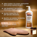  Palmer's Cocoa Butter Formula Natural Bronze tanning lotion with applicator on a brown background