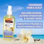  Palmer's Cocoa Butter Formula Tahitian Vanilla hair and scalp oil bottle with beach background