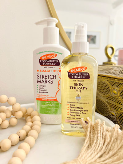 Palmer's Stretch Marks for After Pregnancy products in a tray